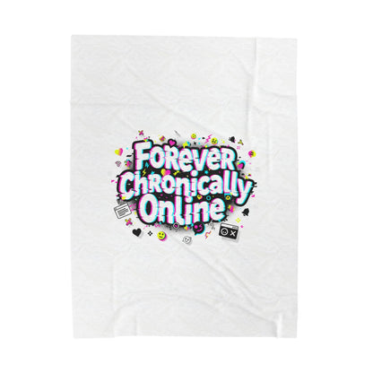 Forever Chronically Online Velveteen Blanket | brainrot, internet meme culture