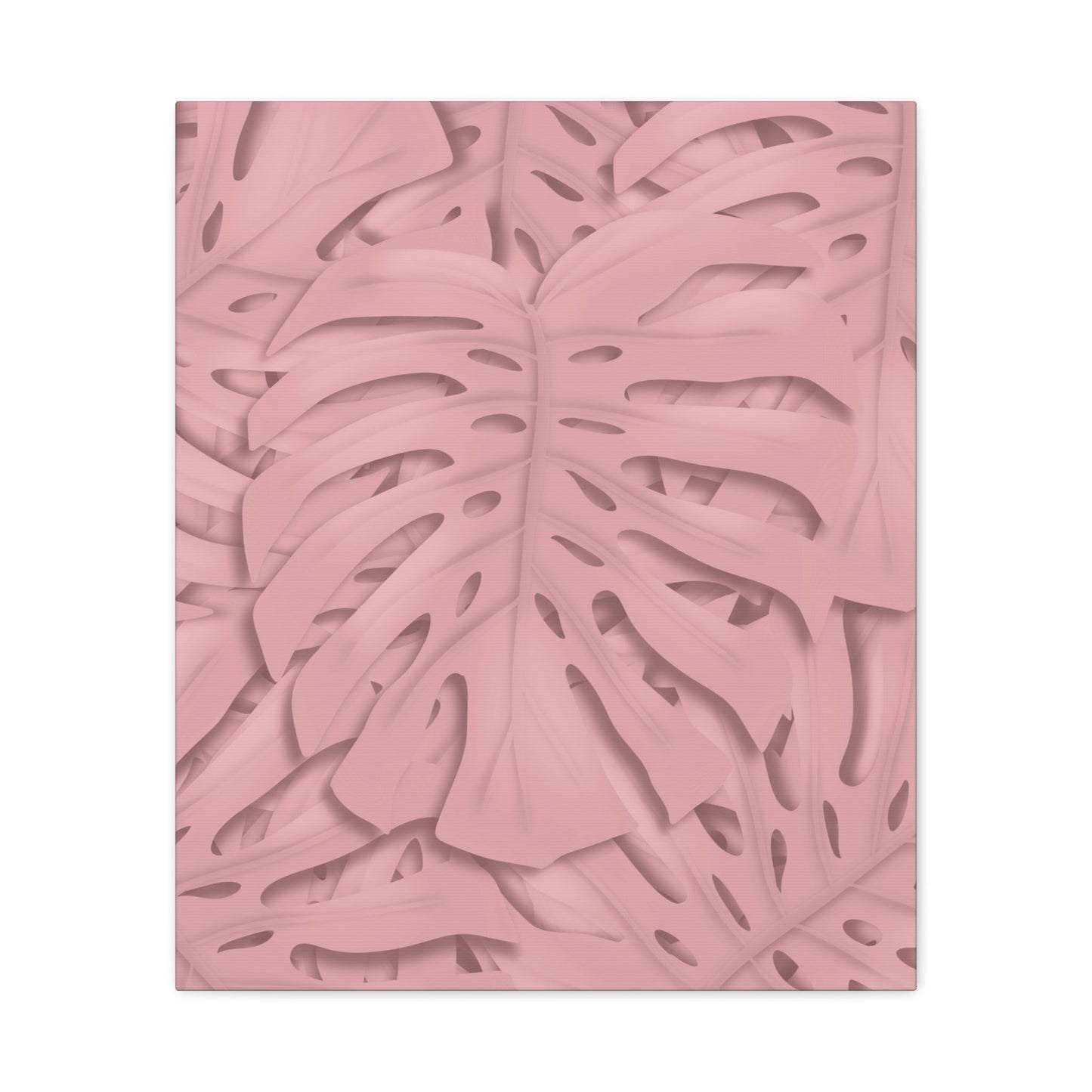 Soft Pink Monstera Canvas Print – Botanical Wall Art
