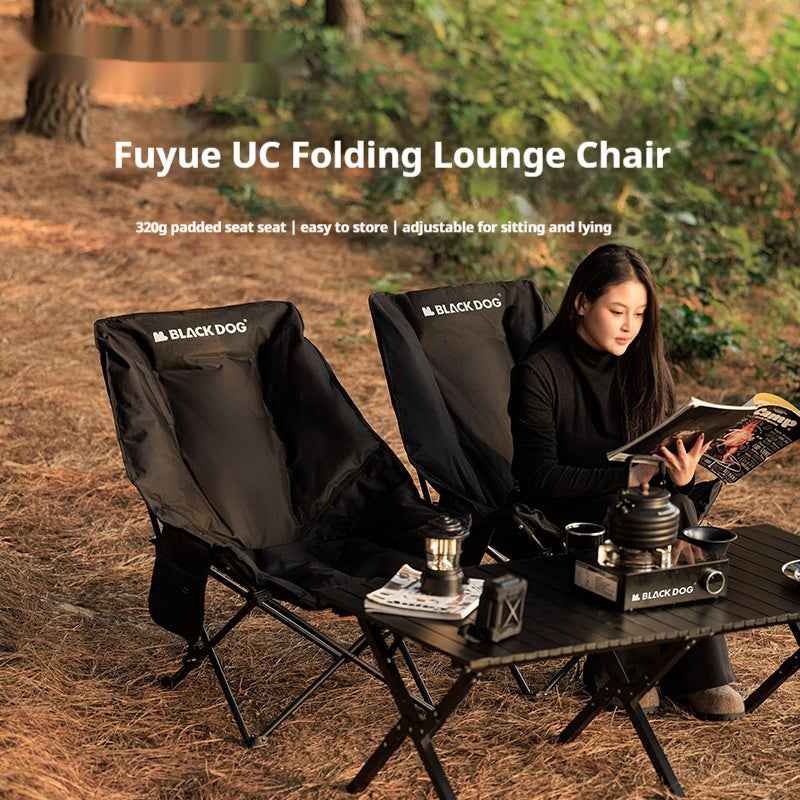 Camping Recliner Portable Thickened Stool Beach Chair Outdoor Folding Chair