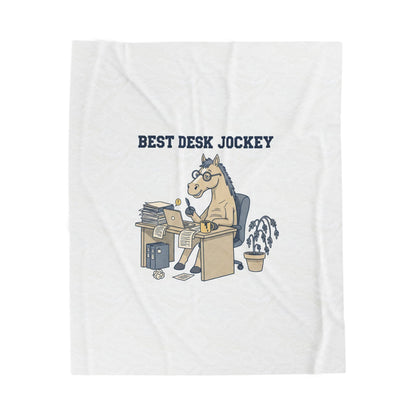 Best Desk Jockey Velveteen Blanket | Workhorse Office Humor, Collegiate Sketch