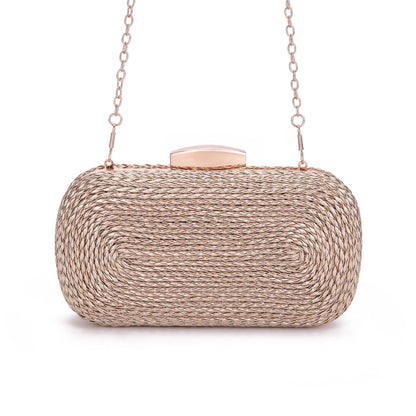 PU women's bag single shoulder woven evening bag