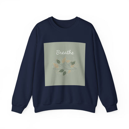 Breathe mountain leaf design Sweatshirt | nature vibes, calming minimal