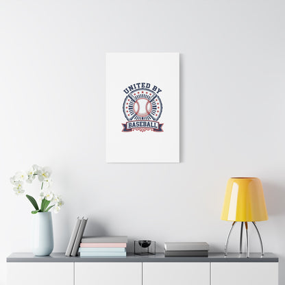 United by Baseball Canvas | Patriotic Baseball Graphic, Red White Blue Wall Art