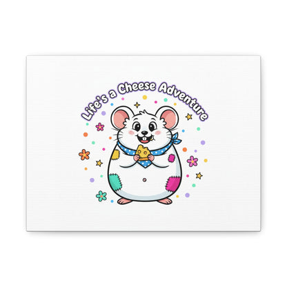 Life's a Cheese Adventure Canvas | Rodent-Core rat art print