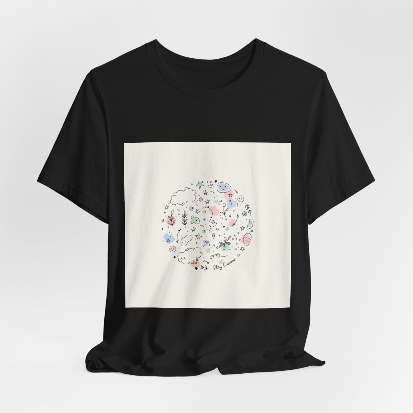 Botanical Doodle Circle Tee | hand drawn line drawing, sketch pattern