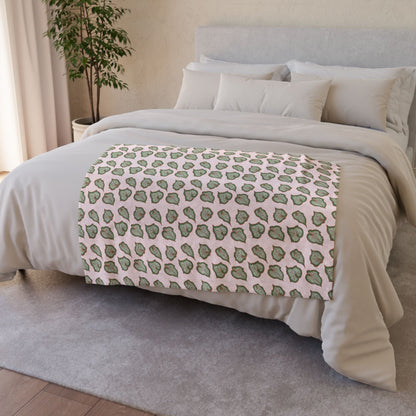 Begonia Pattern Cozy Fleece Throw Blanket