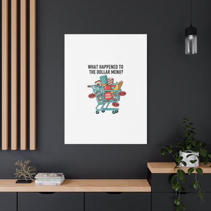 What Happened to the Dollar Menu? Canvas | Grocery Prices Meme, Price Shock Wall Art