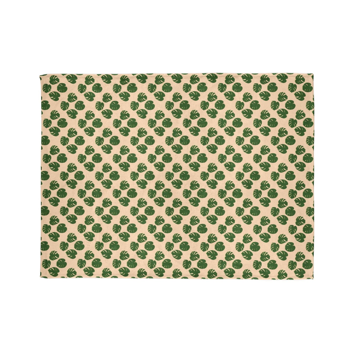 Monstera Pattern Cozy Fleece Throw Blanket