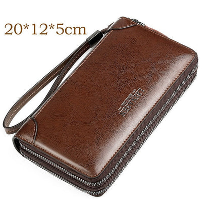 Weixer Men's Premium Leather Clutch - Waterproof Business Wristlet & Organizer