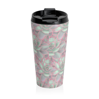 Echeveria Violet Queen Succulent 15 oz Vacuum Insulated Stainless Steel Travel Tumbler