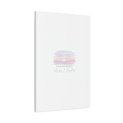 Choose Your Intentions Canvas, soft wellness poster, pastel gradient mindfulness art