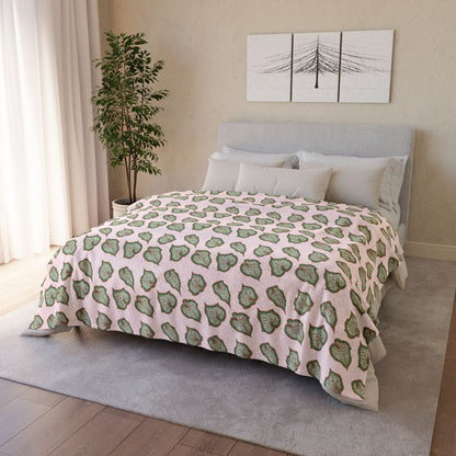 Begonia Pattern Cozy Fleece Throw Blanket