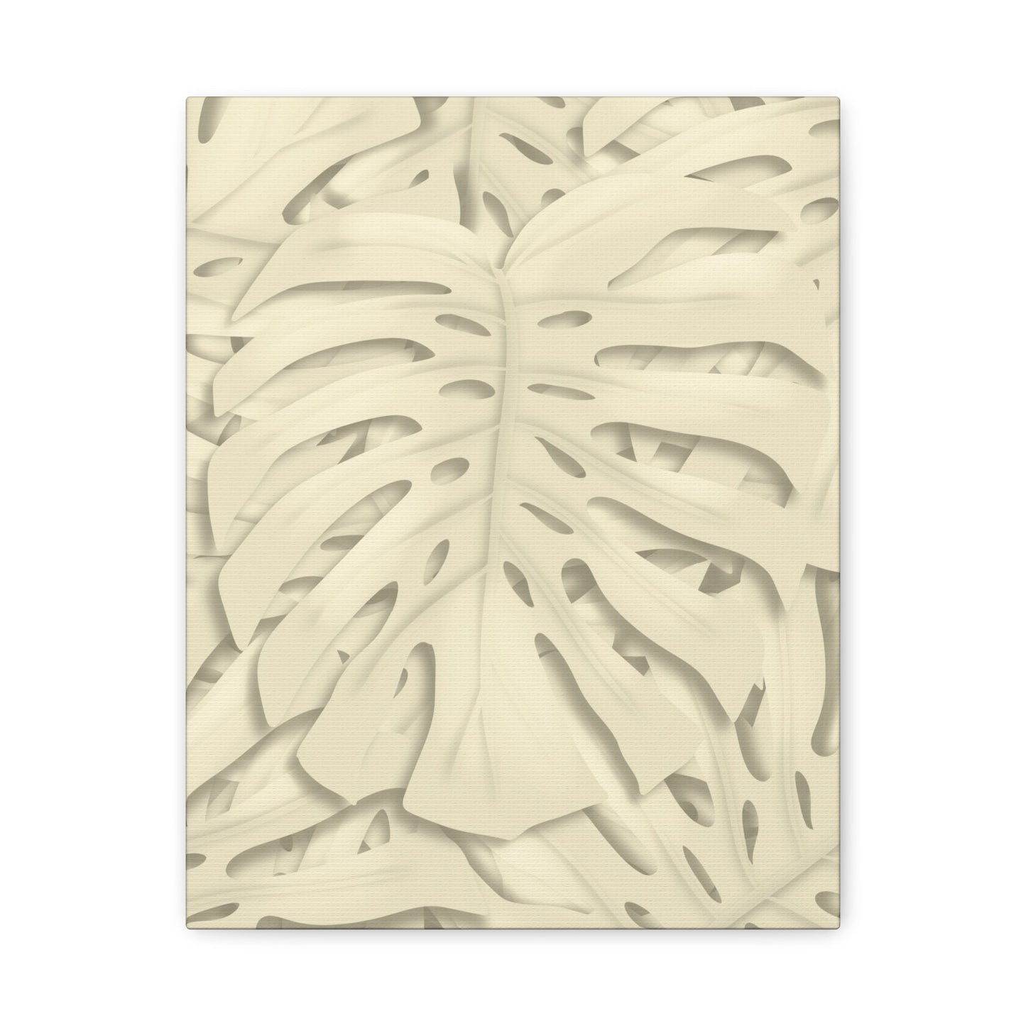 Beige Monstera Canvas Print – Botanical Wall Art