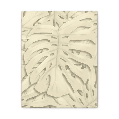 Beige Monstera Canvas Print – Botanical Wall Art