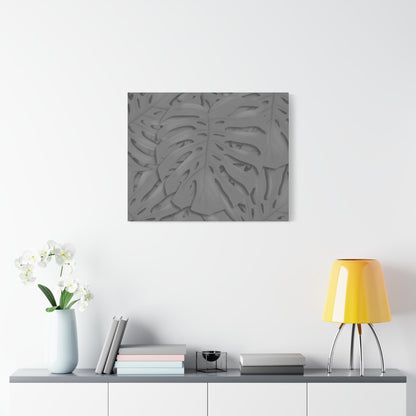Grey Monstera Canvas Print – Botanical Wall Art
