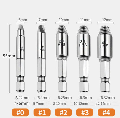 5pcs plastic box screw extractor