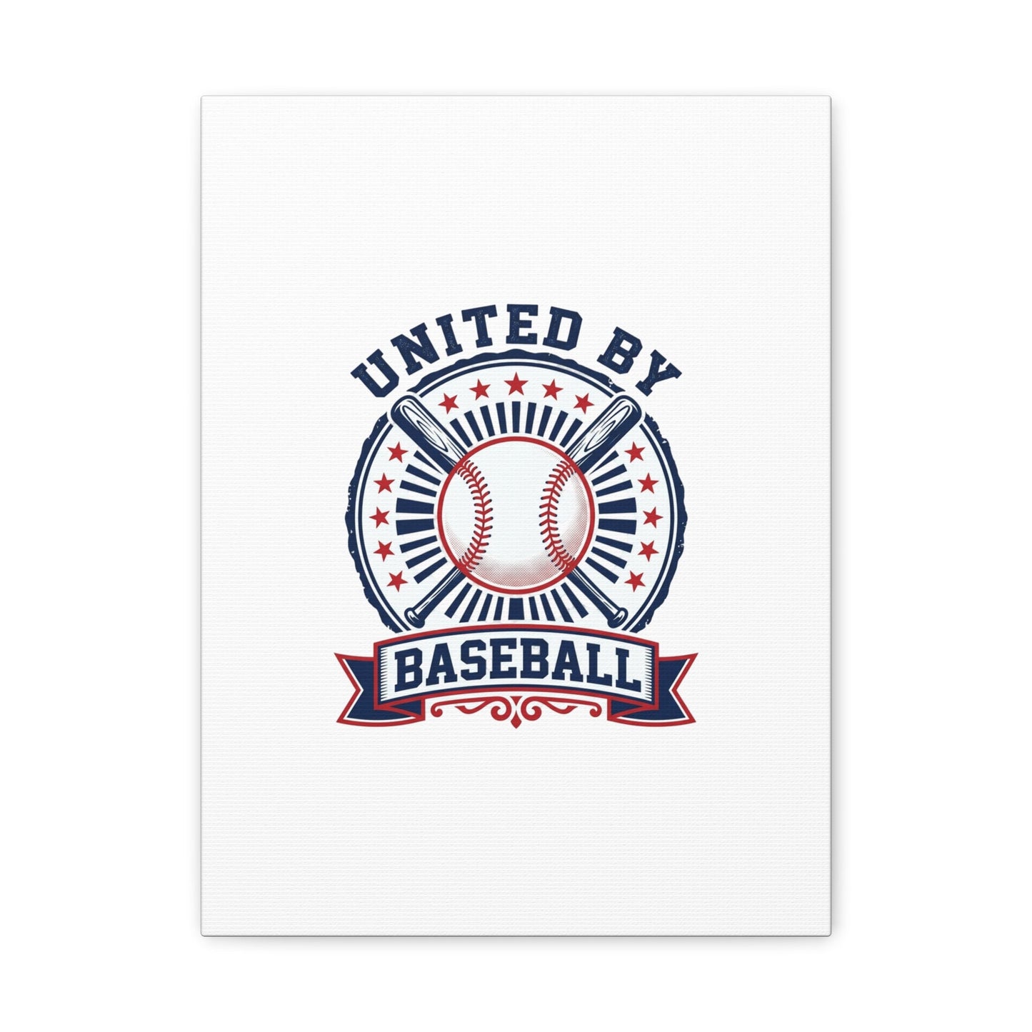 United by Baseball Canvas | Patriotic Baseball Graphic, Red White Blue Wall Art