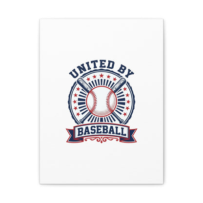 United by Baseball Canvas | Patriotic Baseball Graphic, Red White Blue Wall Art