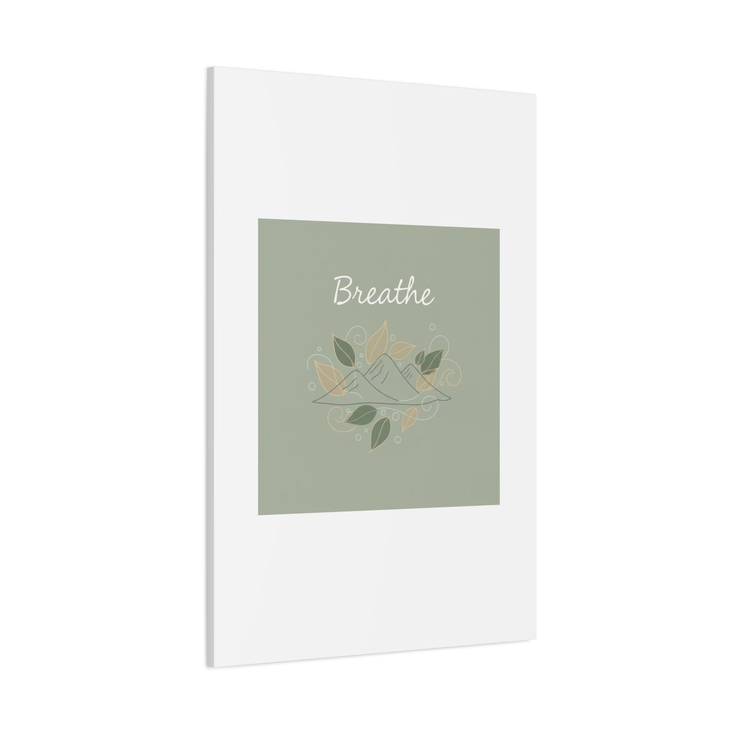 Breathe Mountain Line Canvas | Nature Symbols, Minimal Forest Wall Art