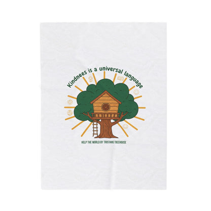 Kindness Is a Universal Language Plush Blanket | eco humor, sustainable living