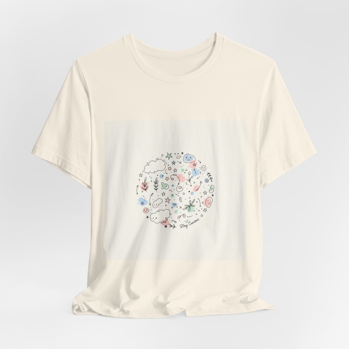 Botanical Doodle Circle Tee | hand drawn line drawing, sketch pattern