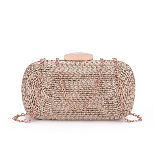 PU women's bag single shoulder woven evening bag