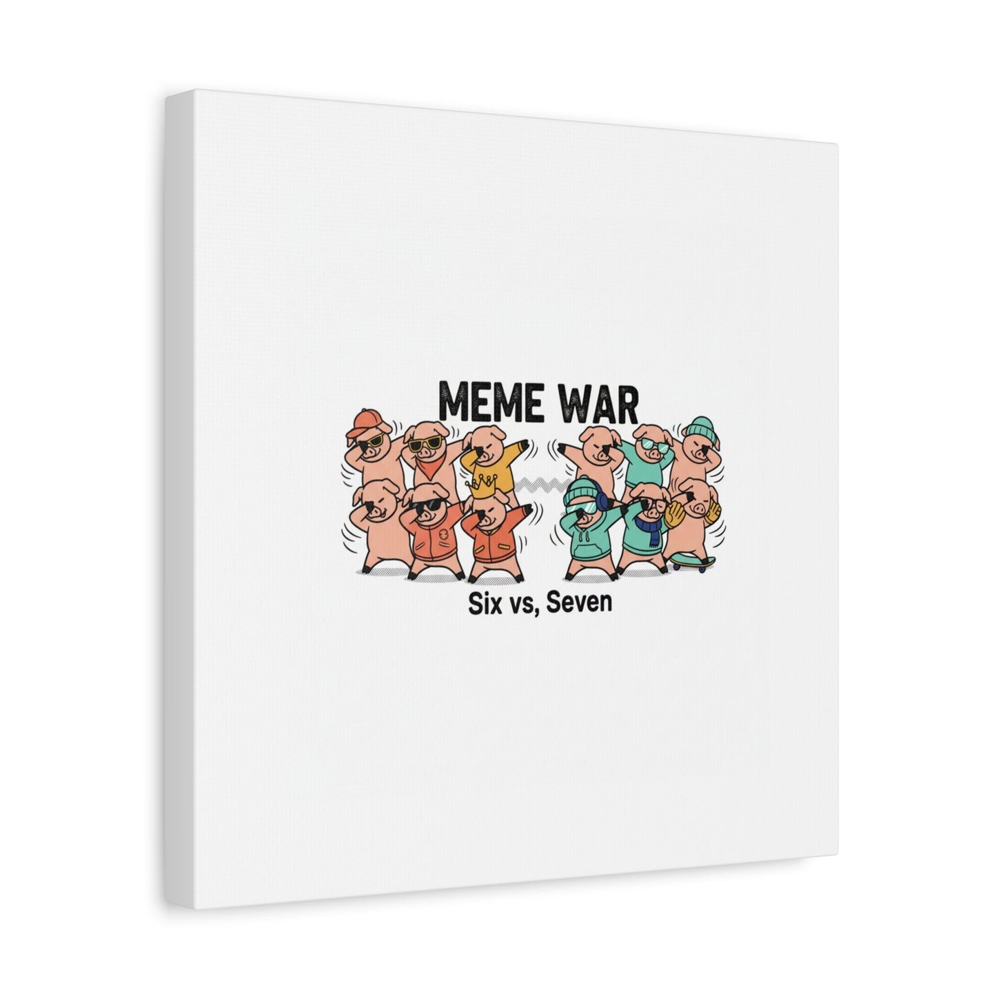 Meme War: Six vs. Seven Canvas Wall Art