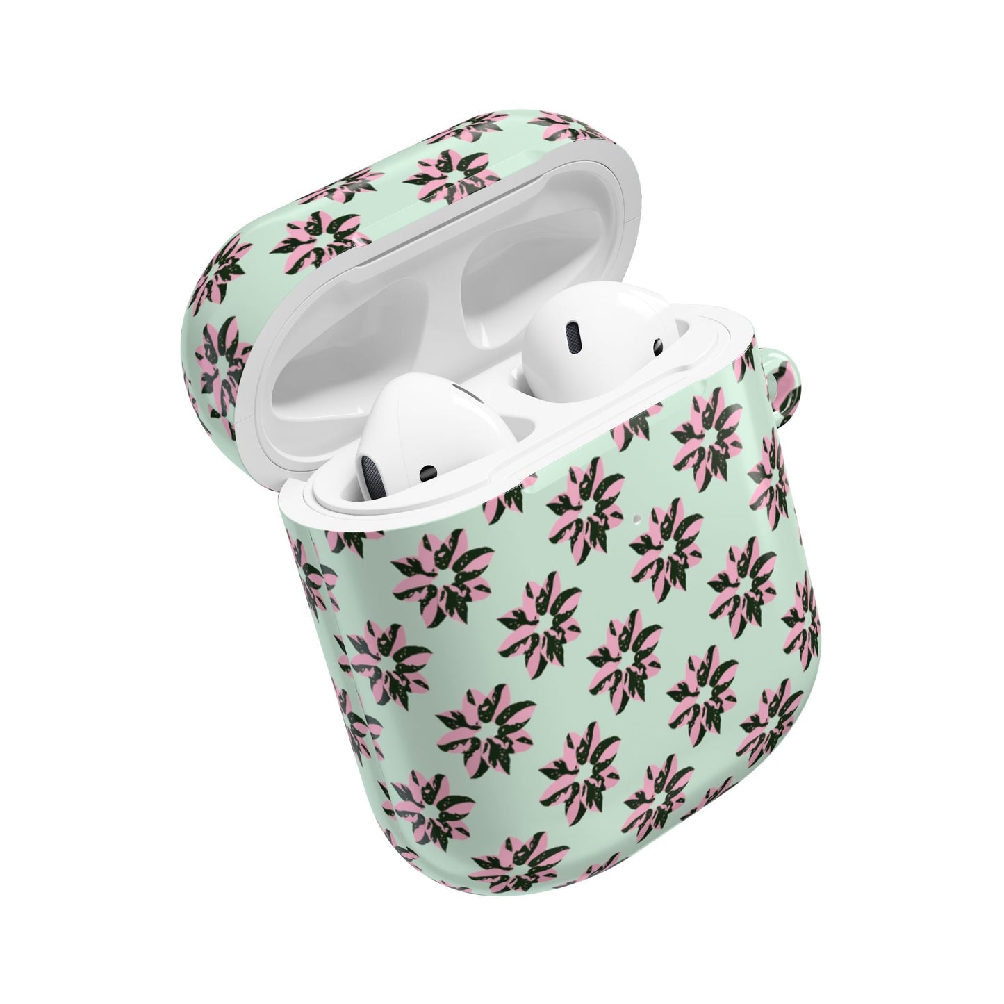 Pink Princess Philodendron Pattern AirPod Case
