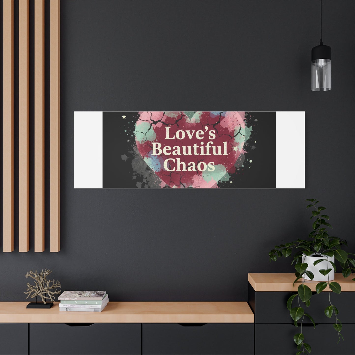 Love's Beautiful Chaos Canvas Print | Soft Grunge Hearts, Distressed Heart Art