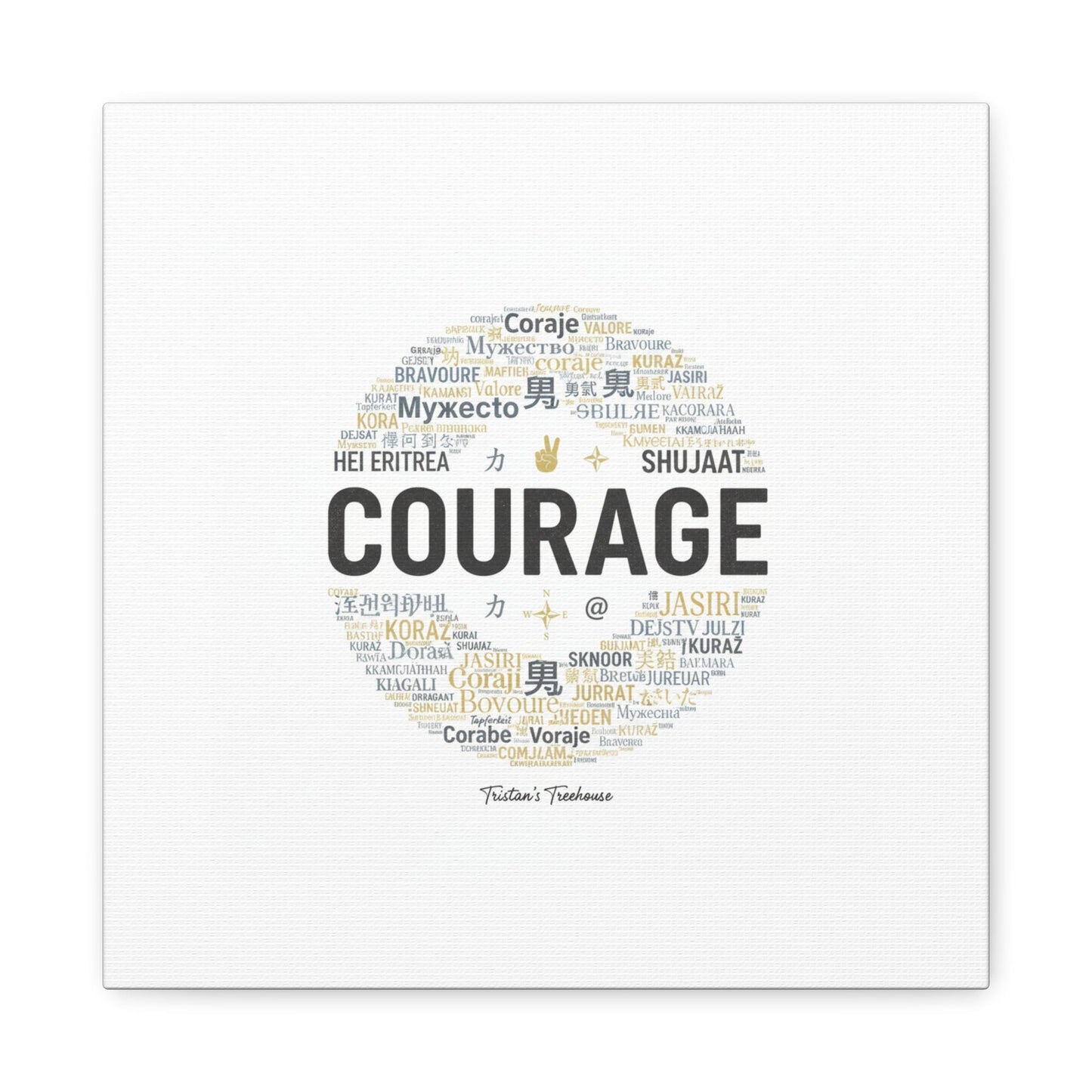 Courage Word Cloud Canvas | Fresh-Start Minimalism art print