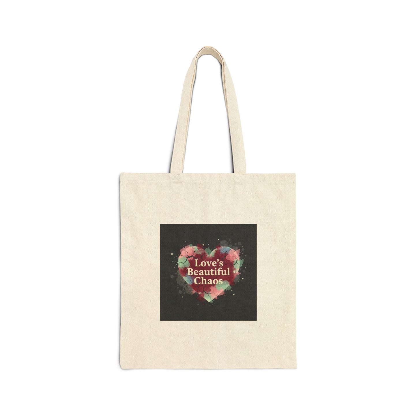 Love's Beautiful Chaos Tote | Soft Grunge Heart, Distressed Valentine Collage
