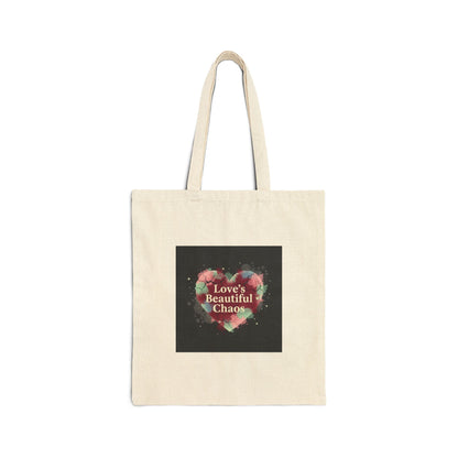 Love's Beautiful Chaos Tote | Soft Grunge Heart, Distressed Valentine Collage
