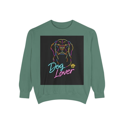 Dog Lover Sweatshirt — Neon Puppy Graphic Crewneck