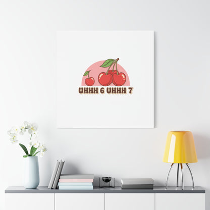 Six Severn Cherry Retro Graphic Canvas | kawaii fruit print, vintage cherry design