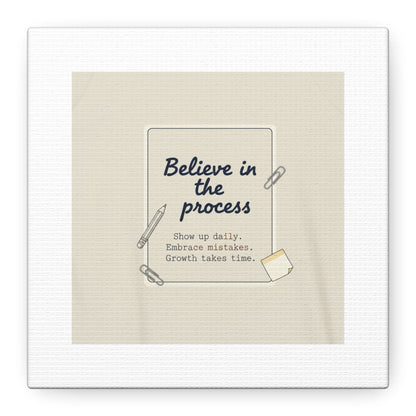 Believe in the Process Canvas | analogue note to self, handwritten reminder décor