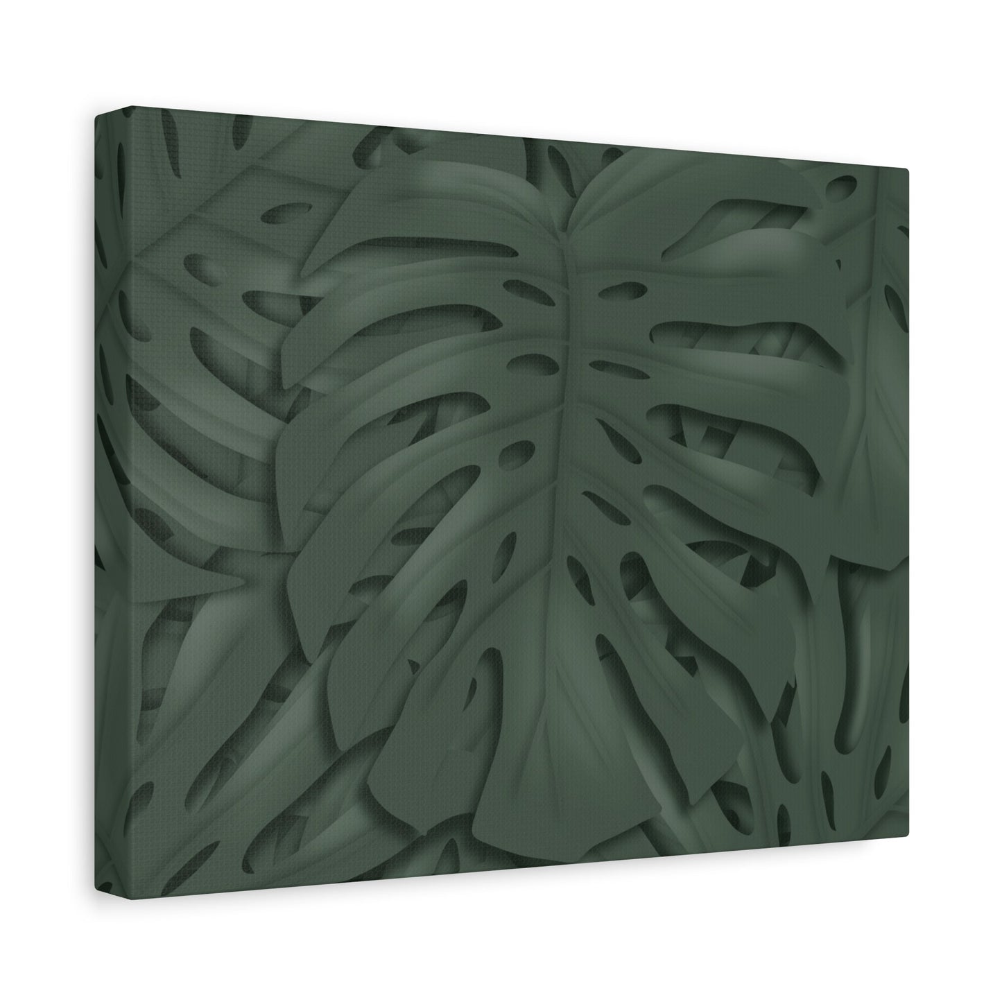 Deep Green Monstera Canvas Print – Botanical Wall Art