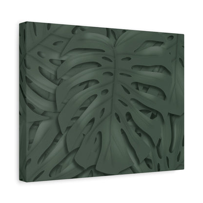 Deep Green Monstera Canvas Print – Botanical Wall Art
