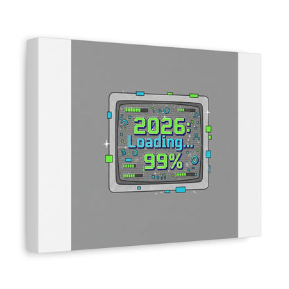 2026 Loading 99% Canvas | NYE countdown, retro system interface