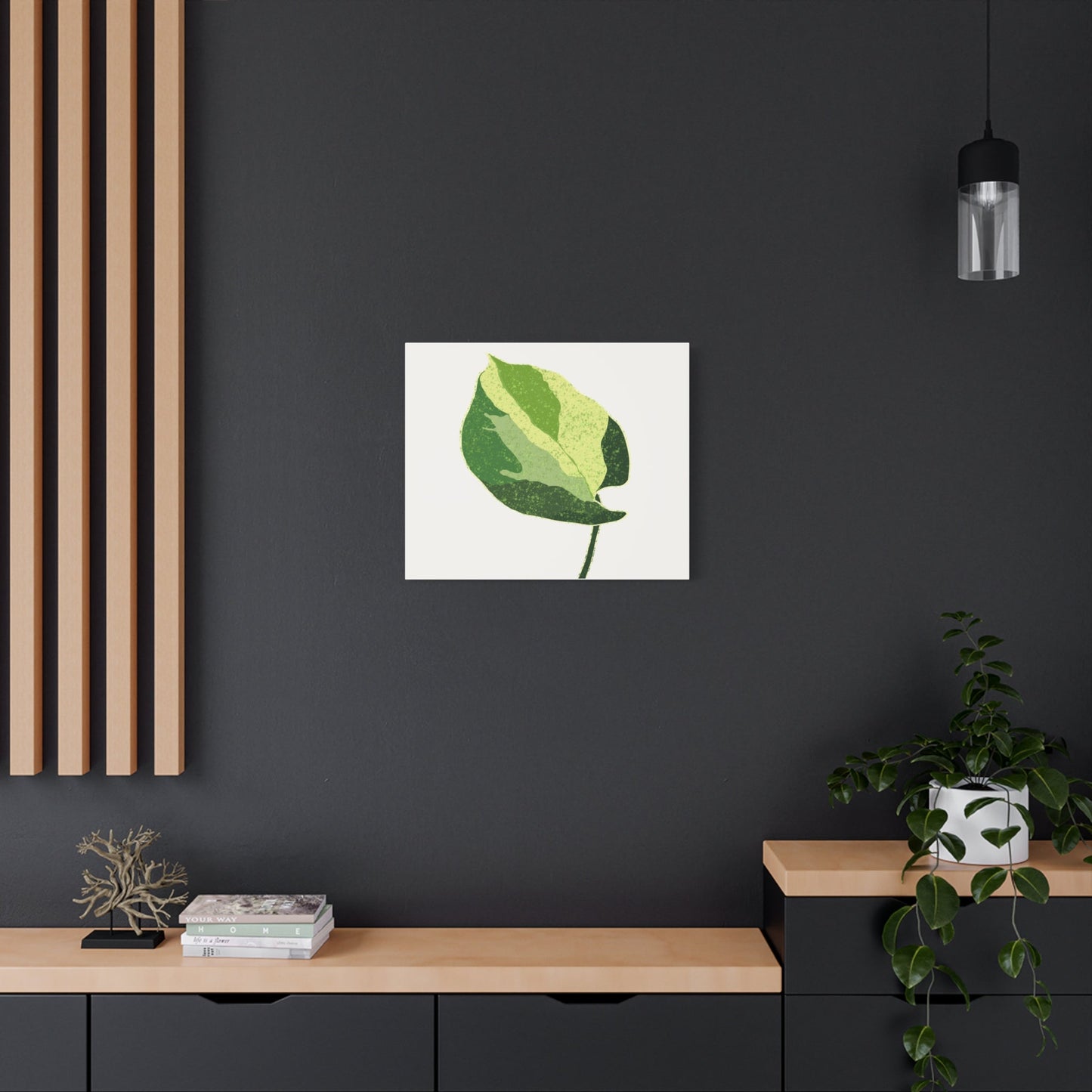 Manjula Pothos Illustrated Canvas Print – Botanical Wall Art