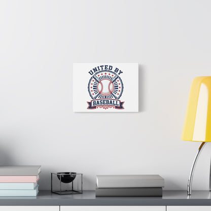 United by Baseball Canvas | Patriotic Baseball Graphic, Red White Blue Wall Art