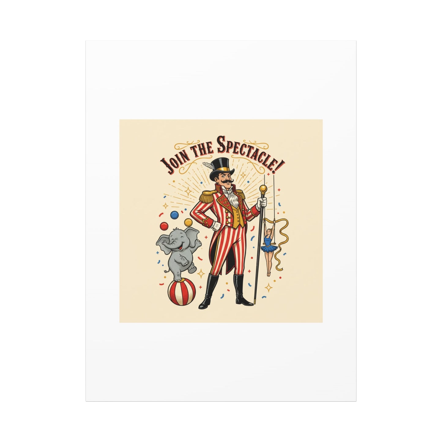 Join the Spectacle Circus Art Print | Matte Canvas, Stretched, Vintage Carnival Design