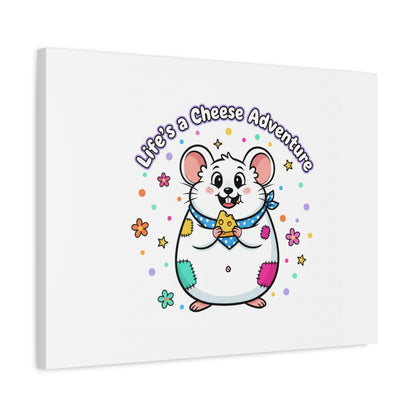 Life's a Cheese Adventure Canvas | Rodent-Core rat art print