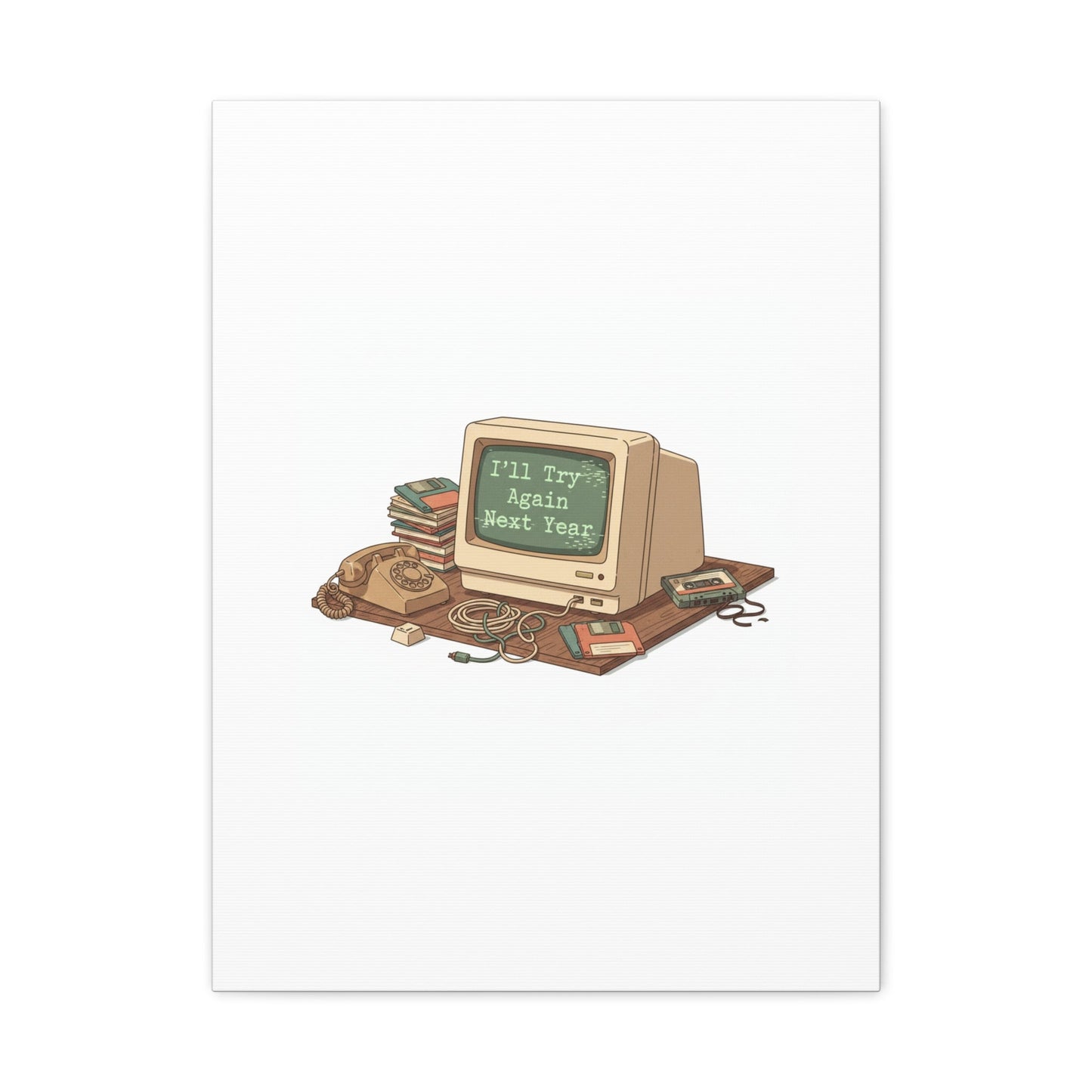 I’ll Try Again Next Year Canvas | Resolution Joke, January Burnout Poster