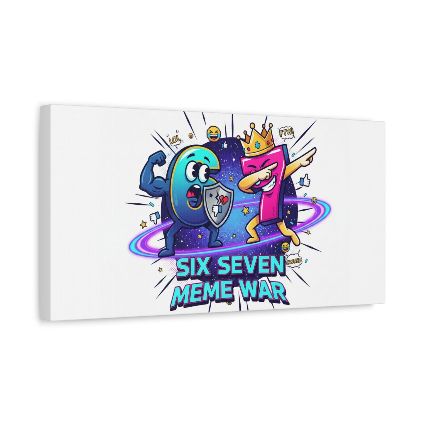 Six Seven Meme War Canvas | Legendary Internet Battle Art, Viral Culture Wall Decor
