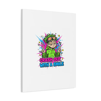 Crash Out With a Smile Canvas Print | Neon Skate Graffiti, Meme Meltdown Art