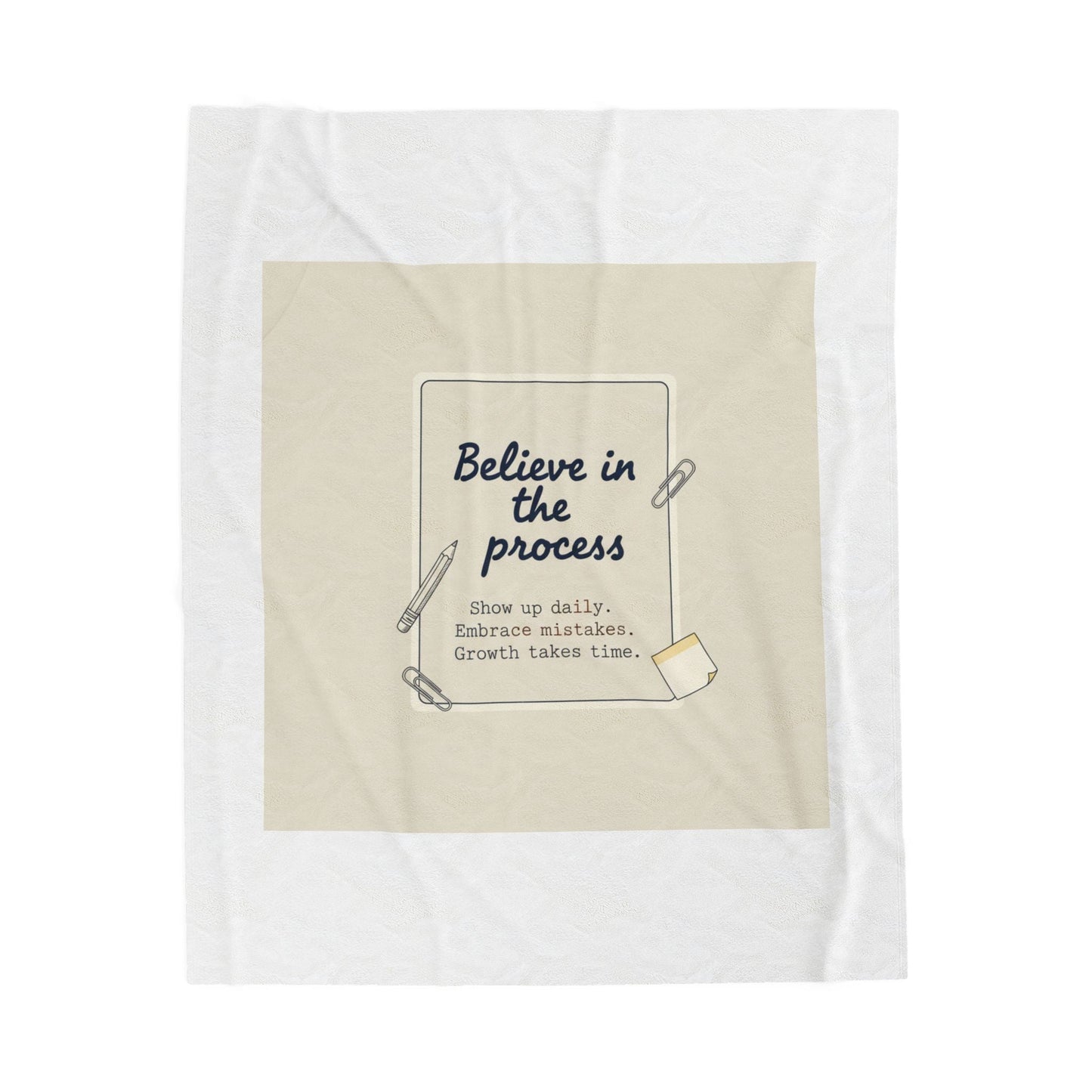 Believe in the Process Blanket | Note to Self, Post‑It Style Analogue Reminder