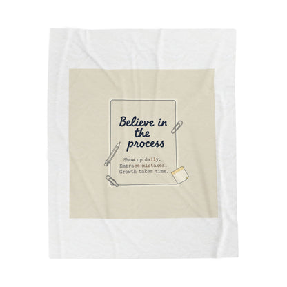 Believe in the Process Blanket | Note to Self, Post‑It Style Analogue Reminder