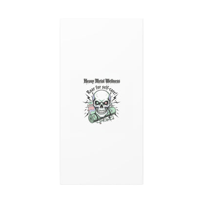 Roar for Self-Care Skull Canvas | heavy metal wellness, gothic wellness quote