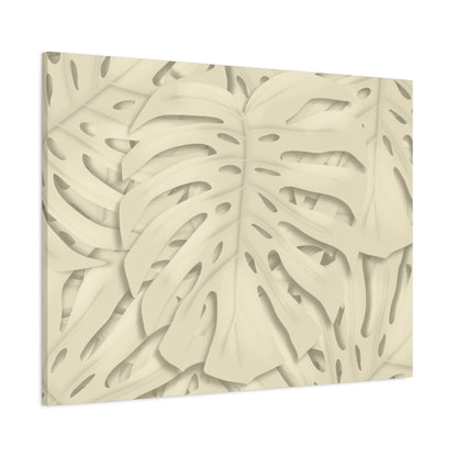 Beige Monstera Canvas Print – Botanical Wall Art