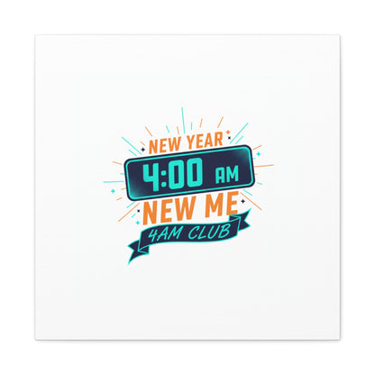 4AM Club New Year Graphic Canvas | Holiday Party Novelty, Festive New Year Decor